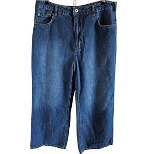 Pilcro Anthropologie The Annie Woman SZ 32 Petite Wide Leg High Rise Jean Modern